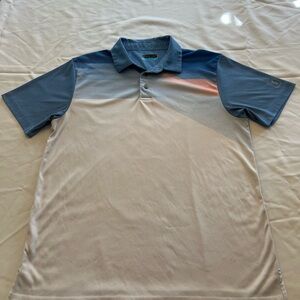 PGA Tour Men's Blue and Orange Polo Shirt